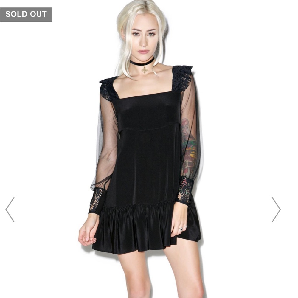 NWT FOR LOVE & LEMONS KATE MINI DRESS BLACK
